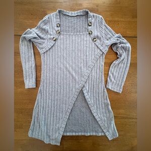 Gray Ribbed Women's Sweater
